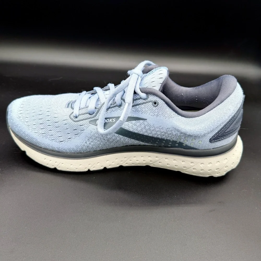 Brooks Glycerin 18 Womens 9.5 Wide Running Shoes Light Blue Grey 203171D073
